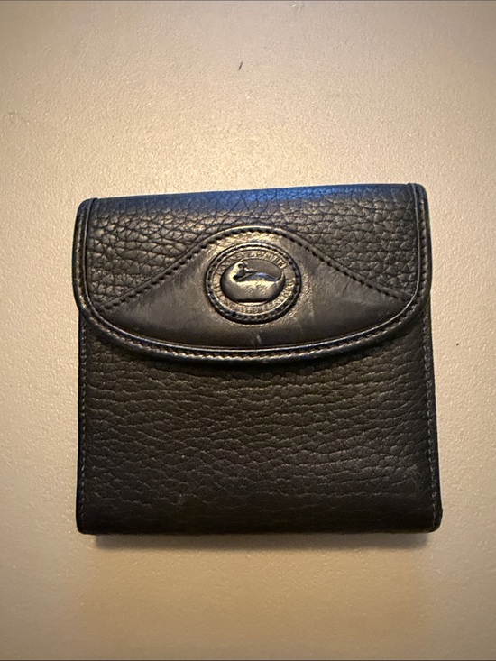 Dooney & Bourke Accessories - Dooney & Bourke Black Pebbled Leather Coin Wallet with Duck Emblem